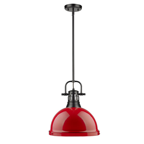 Duncan Black and Red 14-Inch One-Light Pendant, image 2